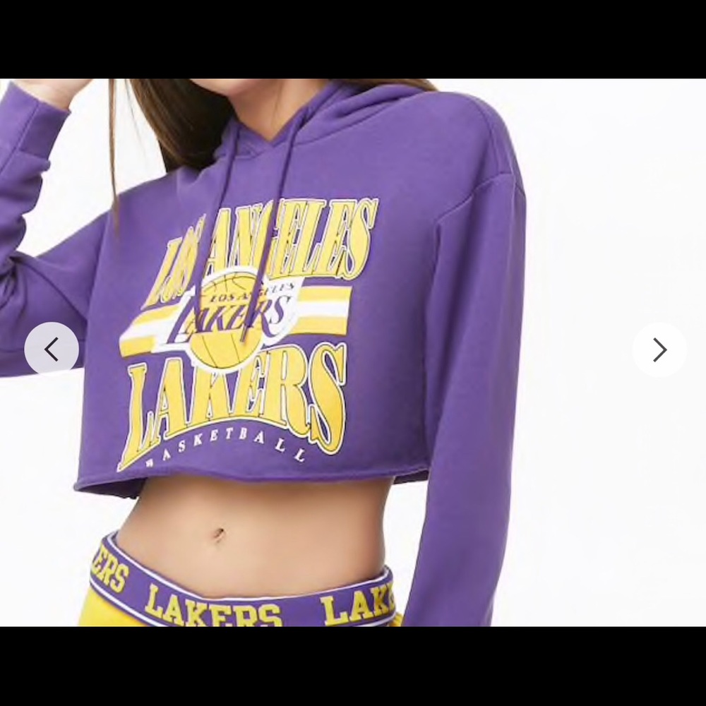 Sexy cropped Los Angeles Lakers hoodie